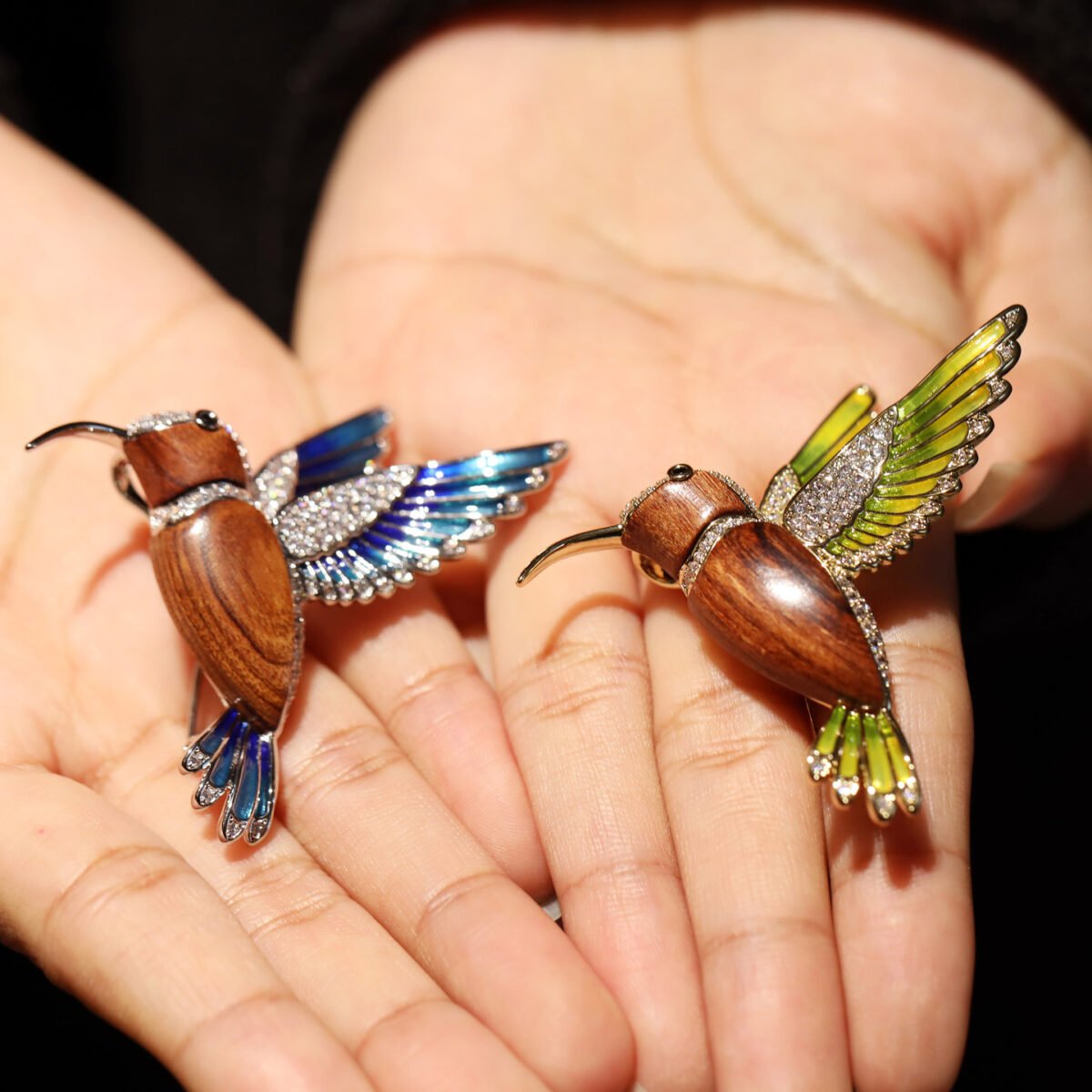 boxinyun original design natural wood hummingbird brooch pendant dual use, free spirited rhinestone set fashionable exquisite jewelry boxinyun original design natural wood hummingbird brooch pendant dual use, free spirited rhinestone set fashionable exquisite jewelry
