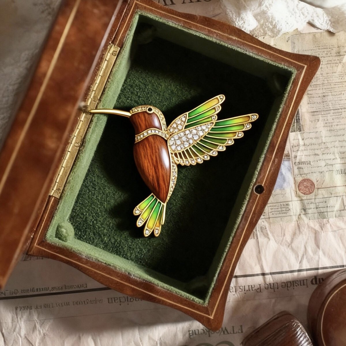 boxinyun original design natural wood hummingbird brooch pendant dual use, free spirited rhinestone set fashionable exquisite jewelry boxinyun original design natural wood hummingbird brooch pendant dual use, free spirited rhinestone set fashionable exquisite jewelry