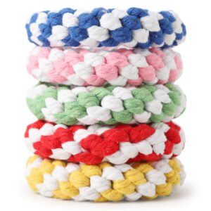 dog toy pure cotton knot, teeth cleaning, cotton rope, woven pet donut, dog interactive toy wholesale