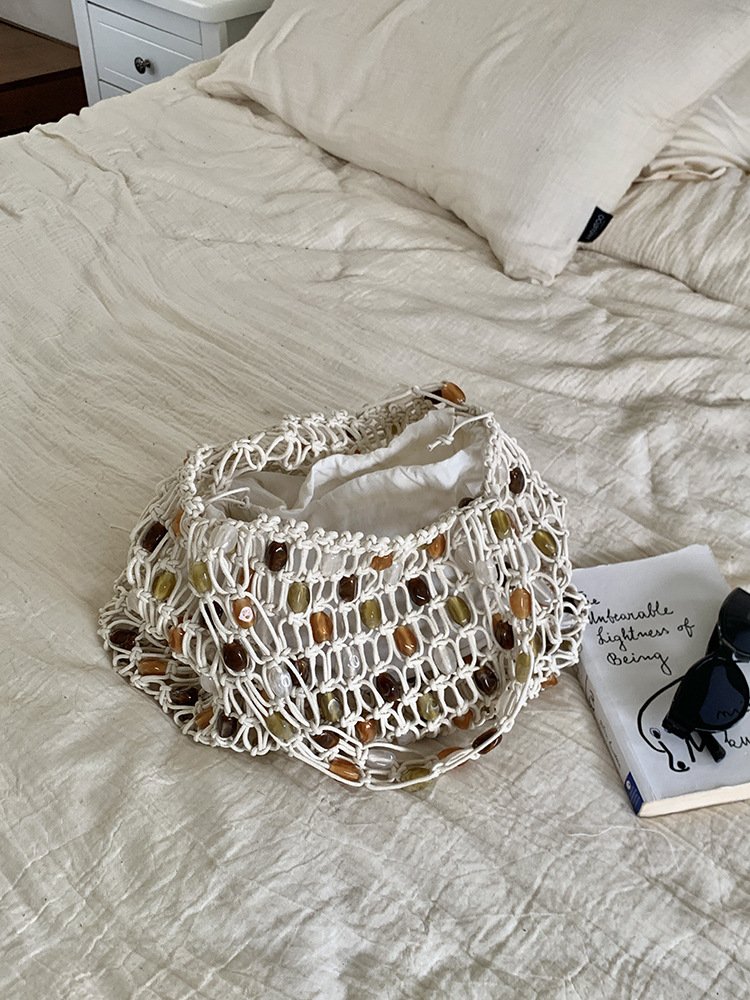 handmade woven beaded bags, color block designs, fashionable and high end shopping bags, mesh pockets, totes, beach vacation bags handmade woven beaded bags, color block designs, fashionable and high end shopping bags, mesh pockets, totes, beach vacation bags