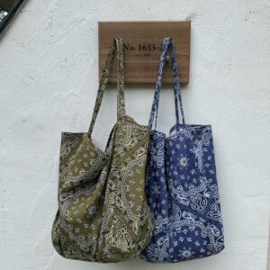 cross border cashew flower shoulder bag, vintage bag, casual bag, fashionable student canvas bag, crossbody tote bag
