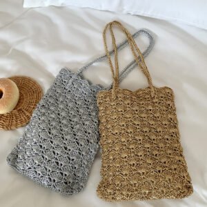 cross border source: gold and silver thread handmade woven bags, exquisite small bags, high end woven bags, niche crochet single shoulder bags