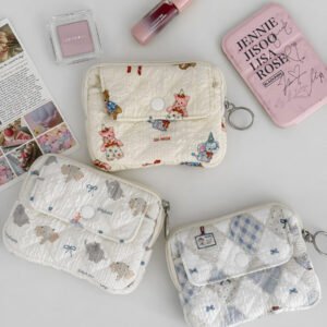 cross border hidden coin purse cute cartoon print portable multifunctional lipstick id coin key storage pouch