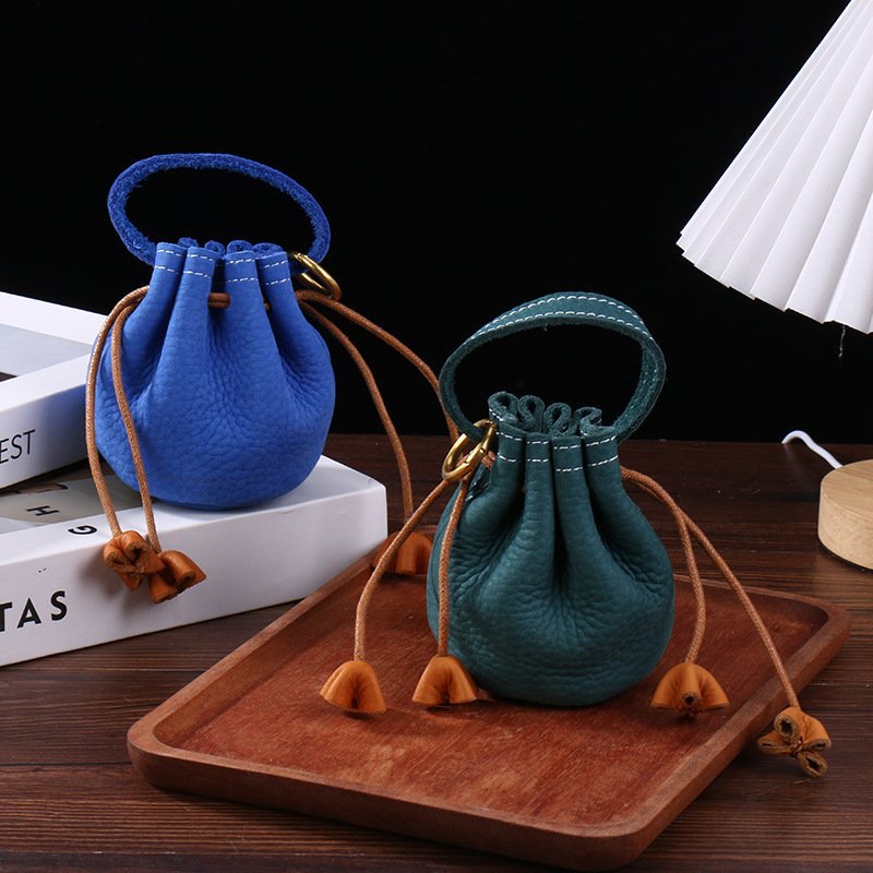 top layer cowhide storage bag, full cowhide headphone accessories, drawstring drawstring storage bag, leather texture lucky bag, coin purse top layer cowhide storage bag, full cowhide headphone accessories, drawstring drawstring storage bag, leather texture lucky bag, coin purse