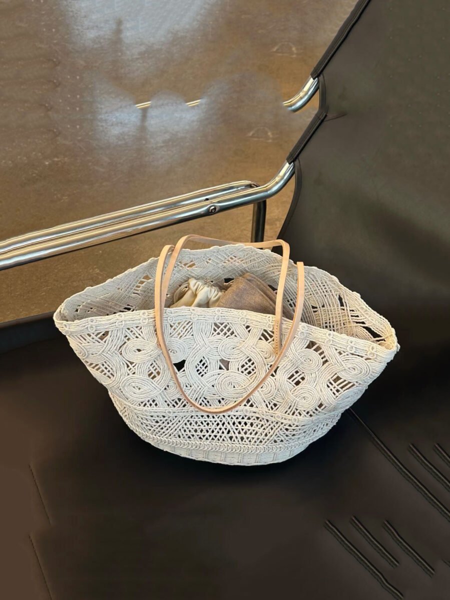 handmade hollowed woven bags, single shoulder cowhide large bags, women's hollowed out large capacity beach bags, seaside vacation style baskets handmade hollowed woven bags, single shoulder cowhide large bags, women's hollowed out large capacity beach bags, seaside vacation style baskets