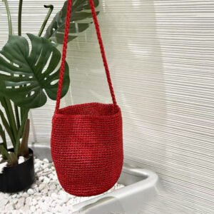 korean gold thread bucket bag, handmade woven bag, women's niche design, shoulder bag, armpit tote bag, beach bag