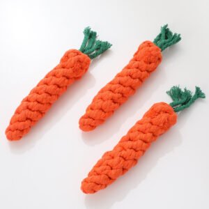 factory wholesale pure handmade woven cotton rope carrot havo dog chew leash pet supplies knotted toy