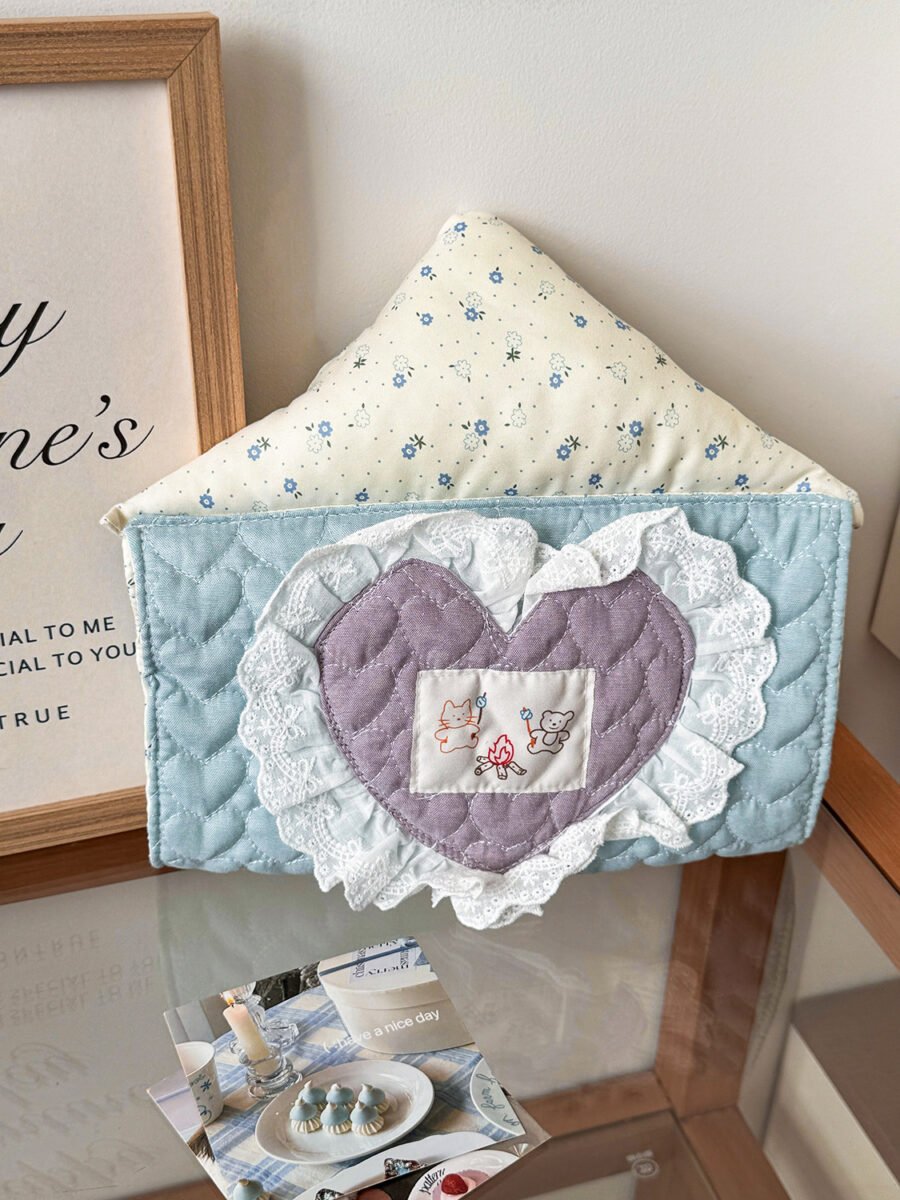 cross border lace heart tissue bag, sweet korean floral tissue bag, dormitory bedroom hanging portable tissue box cross border lace heart tissue bag, sweet korean floral tissue bag, dormitory bedroom hanging portable tissue box