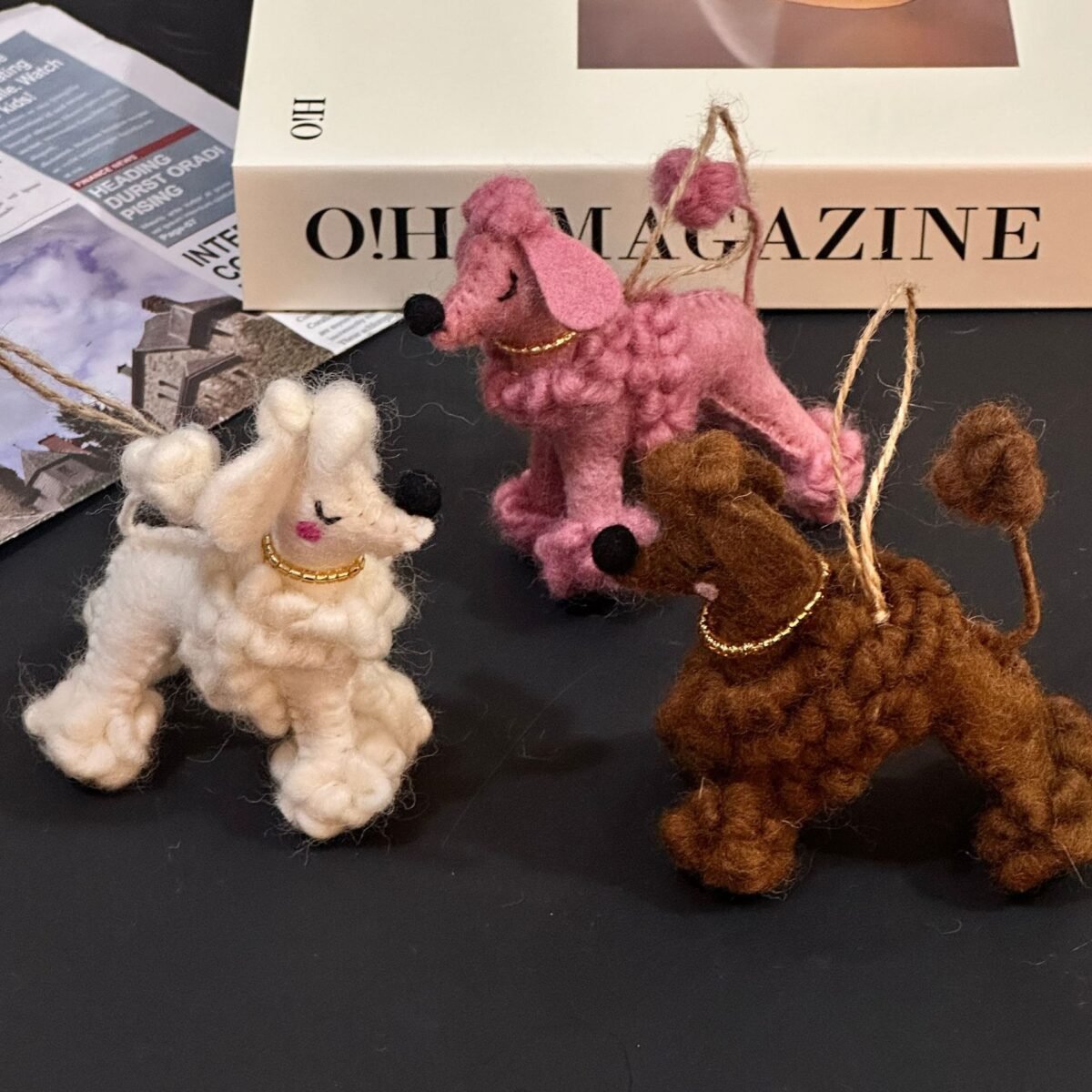 new poodle dog wool felt finished pendant, korean miu series bag hanging keychain accessories, accessories for women new poodle dog wool felt finished pendant, korean miu series bag hanging keychain accessories, accessories for women