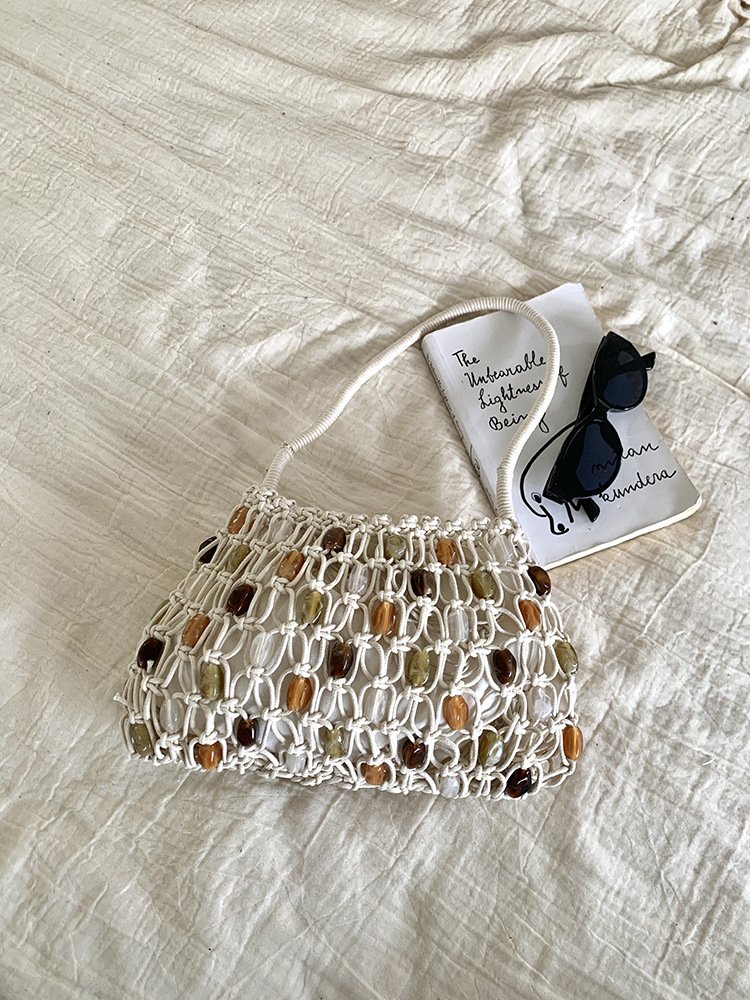 handmade woven beaded bags, color block designs, fashionable and high end shopping bags, mesh pockets, totes, beach vacation bags handmade woven beaded bags, color block designs, fashionable and high end shopping bags, mesh pockets, totes, beach vacation bags