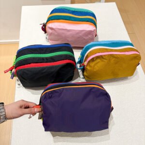 alpaca bag, dopamine toiletry bag, embroidered crossbody bag, foldable storage bag, embroidered bag, color block crossbody makeup bag