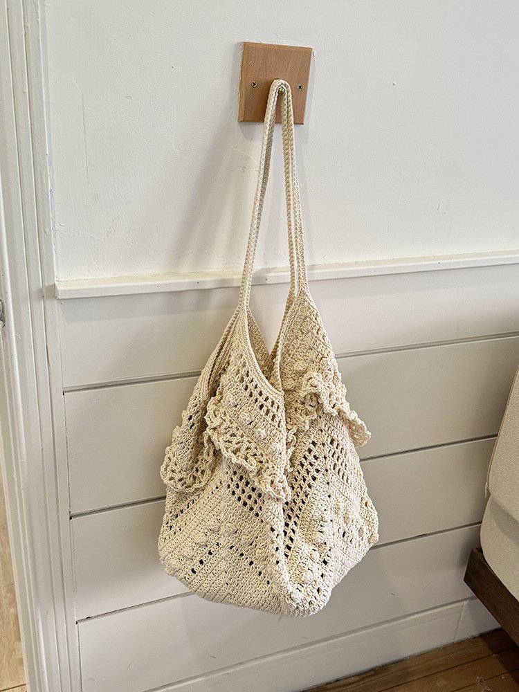 niche design, large capacity women's bag, antique style cut out bag, seaside holiday bag, women's cut out shoulder woven bag niche design, large capacity women's bag, antique style cut out bag, seaside holiday bag, women's cut out shoulder woven bag