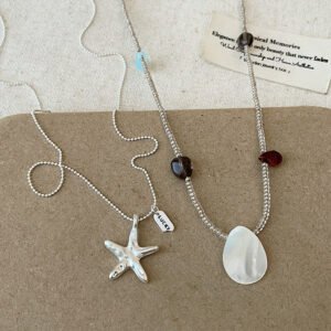 summer vacation wind, starfish shell necklace, women's niche, simple and versatile, fashionable and trendy, temperament, neck chain, clavicle chain