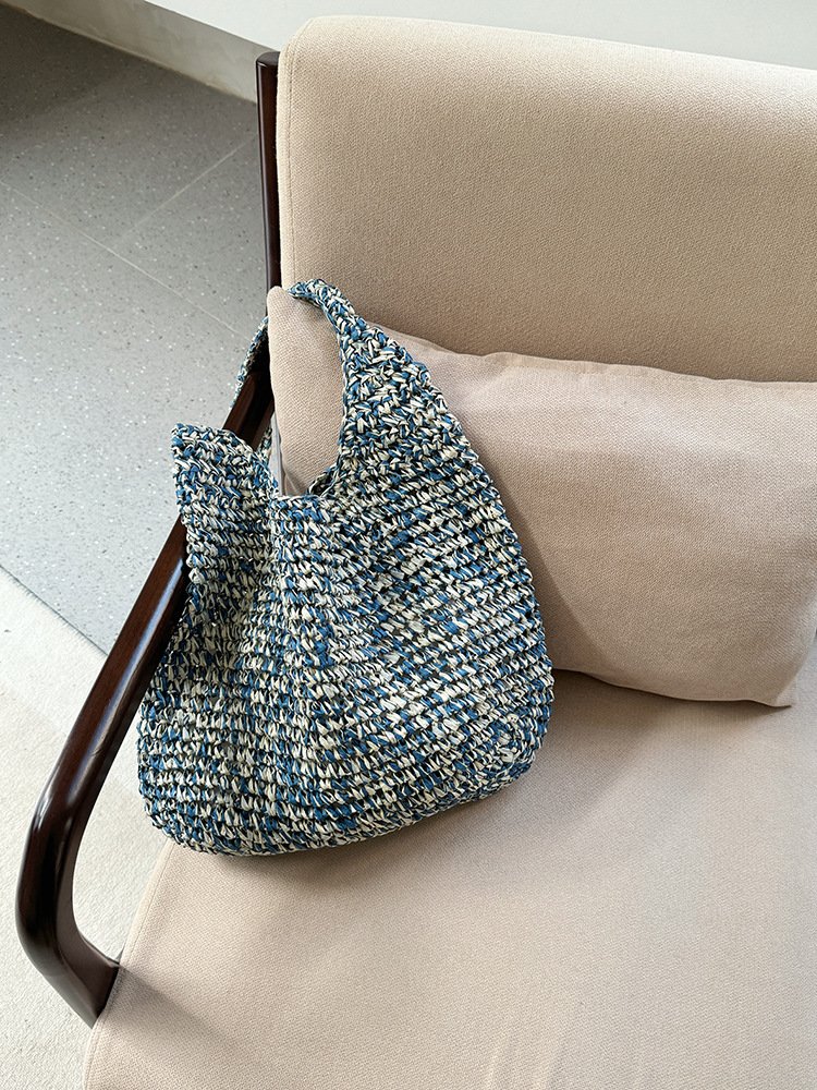 new straw bag, crossbody, seaside woven shoulder bag, handmade bag, woven bag, large capacity beach cabbage basket new straw bag, crossbody, seaside woven shoulder bag, handmade bag, woven bag, large capacity beach cabbage basket