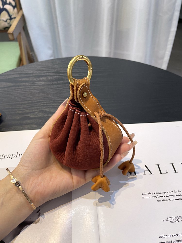 genuine leather coin key bag, top layer cowhide lipstick, earphone storage bag, new drawstring mini bag, small charm bag for women genuine leather coin key bag, top layer cowhide lipstick, earphone storage bag, new drawstring mini bag, small charm bag for women