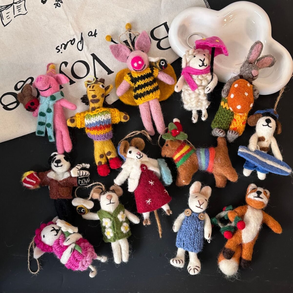 korean version of ins wool felt keychain cartoon animal creative small pendant pendant high value miu series bag accessories korean version of ins wool felt keychain cartoon animal creative small pendant pendant high value miu series bag accessories