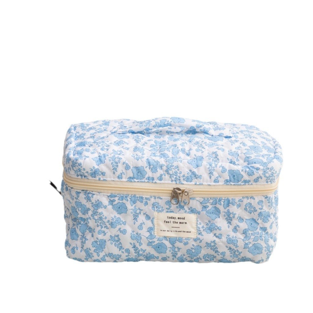 portable large capacity makeup bag with small floral storage, portable quilted cute flower ins storage bag portable large capacity makeup bag with small floral storage, portable quilted cute flower ins storage bag