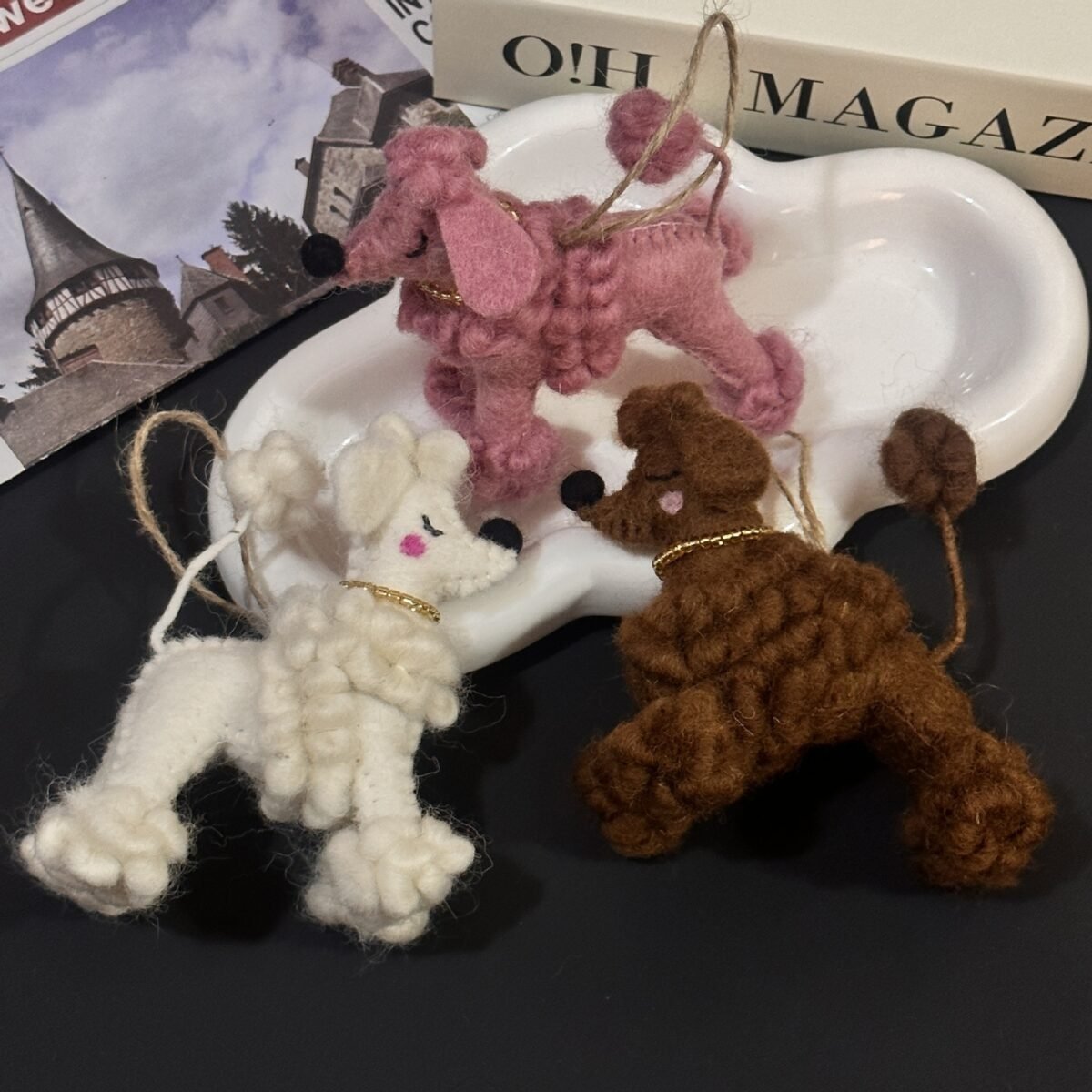 new poodle dog wool felt finished pendant, korean miu series bag hanging keychain accessories, accessories for women new poodle dog wool felt finished pendant, korean miu series bag hanging keychain accessories, accessories for women