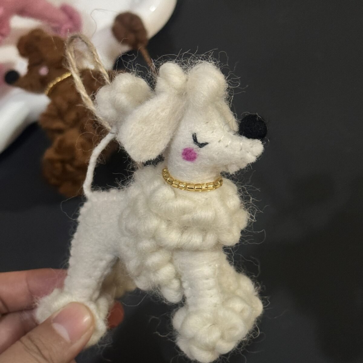 new poodle dog wool felt finished pendant, korean miu series bag hanging keychain accessories, accessories for women new poodle dog wool felt finished pendant, korean miu series bag hanging keychain accessories, accessories for women