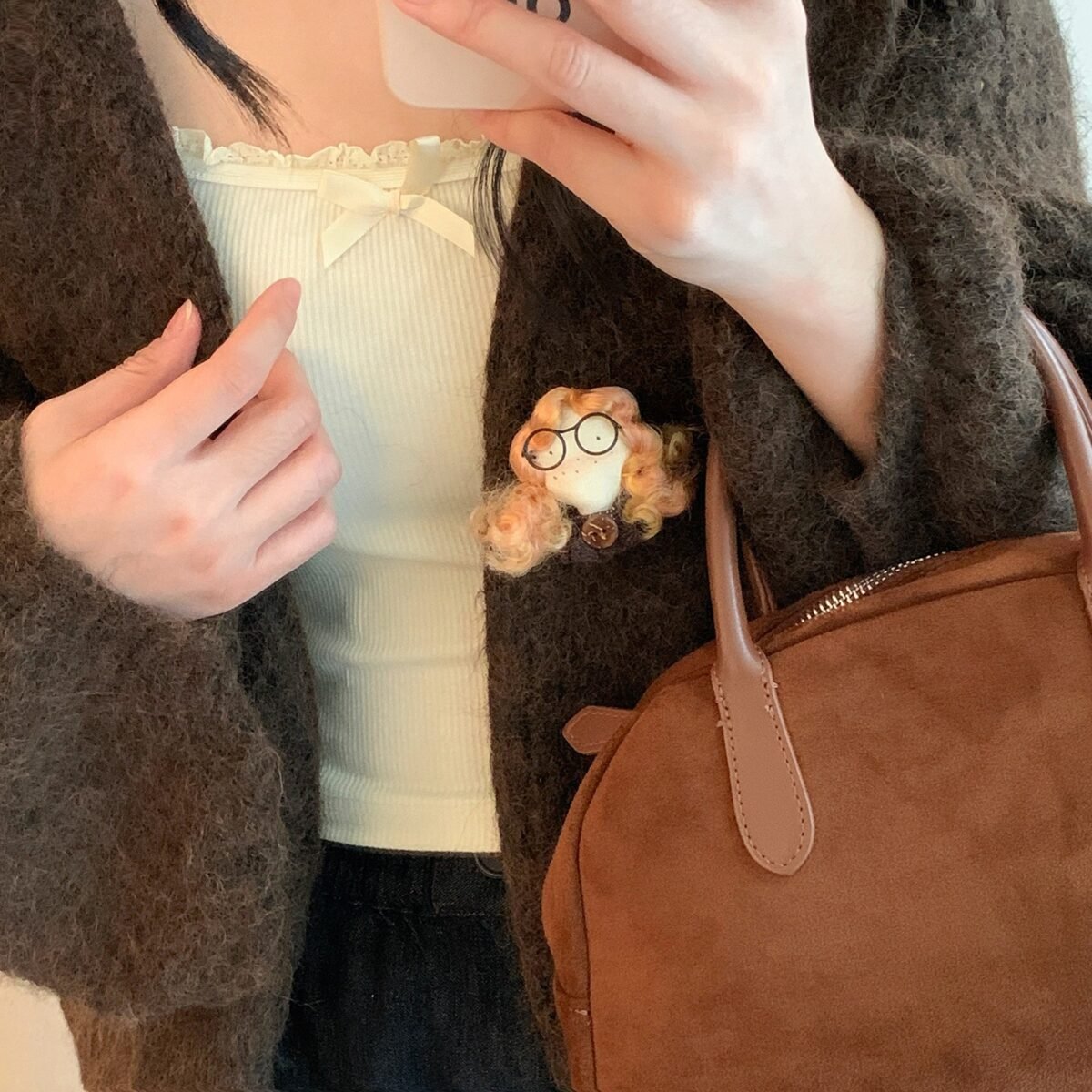 cartoon fabric brooch, plush cute, forest style, niche literary freckled curly hair girls' bag pendant, pin accessory cartoon fabric brooch, plush cute, forest style, niche literary freckled curly hair girls' bag pendant, pin accessory