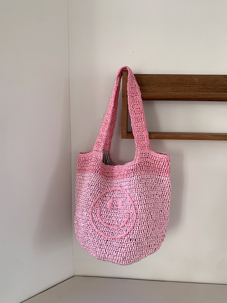 amazon cross border hand crocheted bohemian style bag, european and american hand crocheted, cute smiley face knitted mini handbag amazon cross border hand crocheted bohemian style bag, european and american hand crocheted, cute smiley face knitted mini handbag