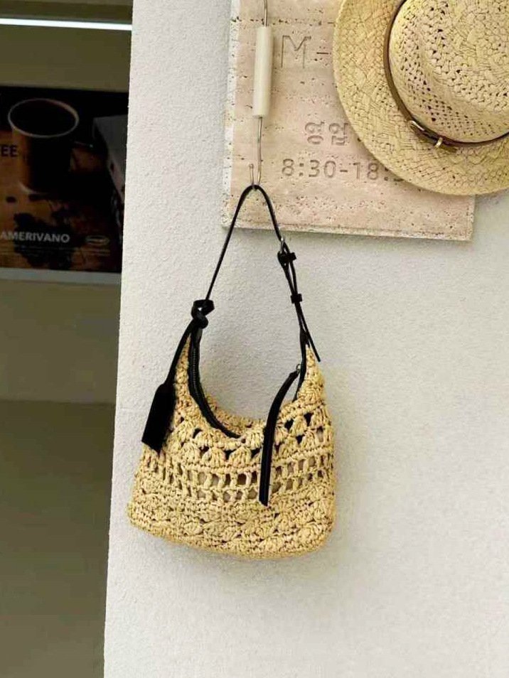 lafite hollow woven bag hobo underarm bag for women french vacation style lunch box bag straw crossbody small tote bag lafite hollow woven bag hobo underarm bag for women french vacation style lunch box bag straw crossbody small tote bag