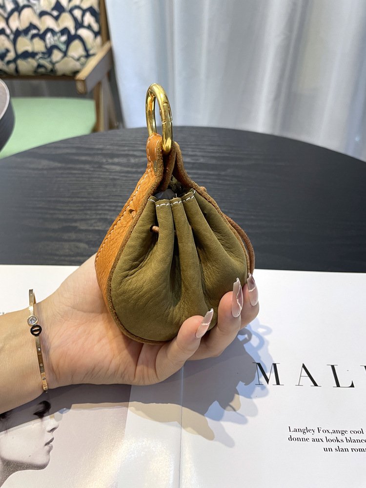 genuine leather coin key bag, top layer cowhide lipstick, earphone storage bag, new drawstring mini bag, small charm bag for women genuine leather coin key bag, top layer cowhide lipstick, earphone storage bag, new drawstring mini bag, small charm bag for women