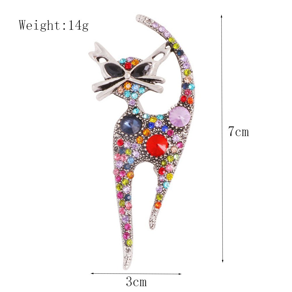 cross border european and american fashion retro cute kitten brooch exquisite diamond encrusted corsage internet celebrity creative clothing collar pin cross border european and american fashion retro cute kitten brooch exquisite diamond encrusted corsage internet celebrity creative clothing collar pin