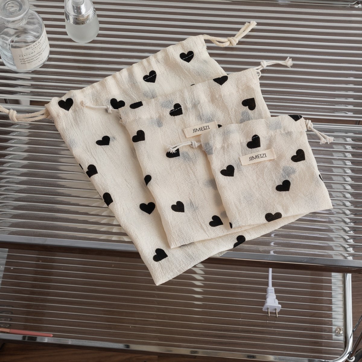 champagne heart drawstring storage bag, drawstring bag, cloth bag, small items, student miscellaneous items, portable toiletry bag, makeup bag champagne heart drawstring storage bag, drawstring bag, cloth bag, small items, student miscellaneous items, portable toiletry bag, makeup bag