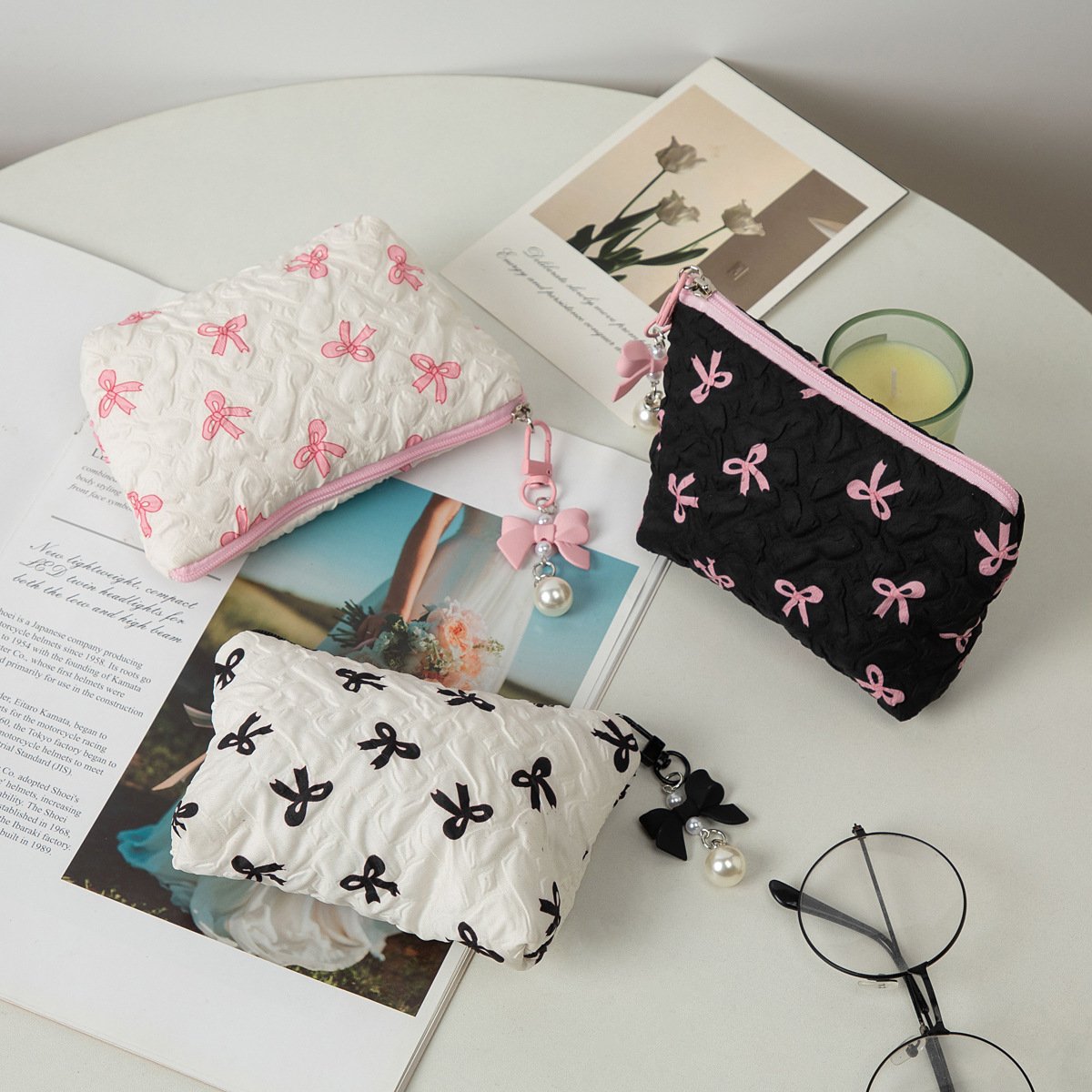 cross border new large capacity cosmetic bag bow clutch handheld toiletry bag women's cosmetics storage bag cross border new large capacity cosmetic bag bow clutch handheld toiletry bag women's cosmetics storage bag