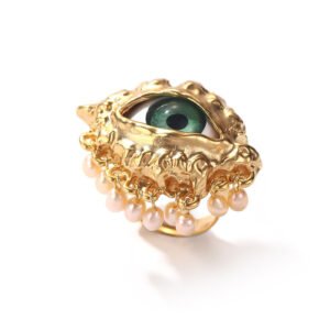 devil's eye ring, female niche, high end light luxury, pre loved vintage, vintage personality, exaggerated trendy design