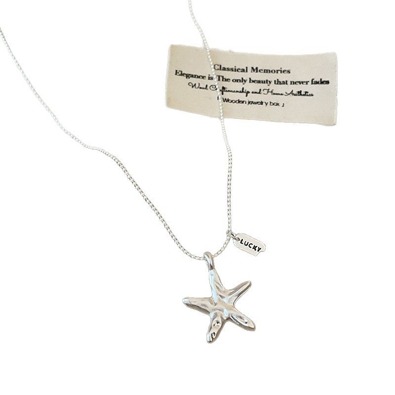 summer vacation wind, starfish shell necklace, women's niche, simple and versatile, fashionable and trendy, temperament, neck chain, clavicle chain summer vacation wind, starfish shell necklace, women's niche, simple and versatile, fashionable and trendy, temperament, neck chain, clavicle chain