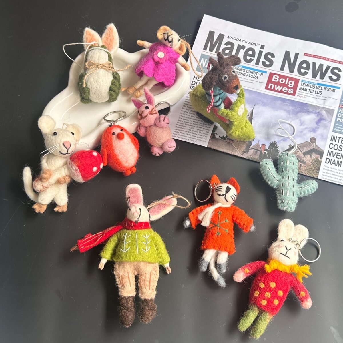 korean version of ins wool felt keychain cartoon animal creative small pendant pendant high value miu series bag accessories korean version of ins wool felt keychain cartoon animal creative small pendant pendant high value miu series bag accessories