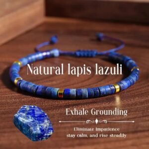 amazon cross border explosive natural stone bohemian style lapis lazuli beaded beaded adjustable woven bracelet