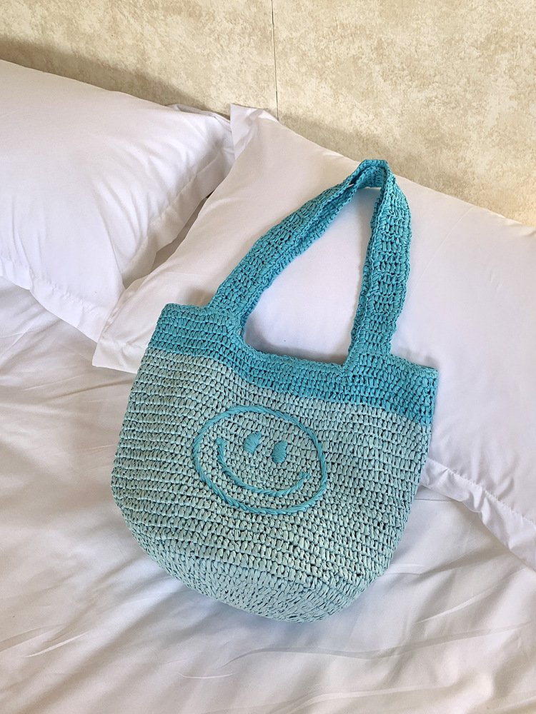 amazon cross border hand crocheted bohemian style bag, european and american hand crocheted, cute smiley face knitted mini handbag amazon cross border hand crocheted bohemian style bag, european and american hand crocheted, cute smiley face knitted mini handbag