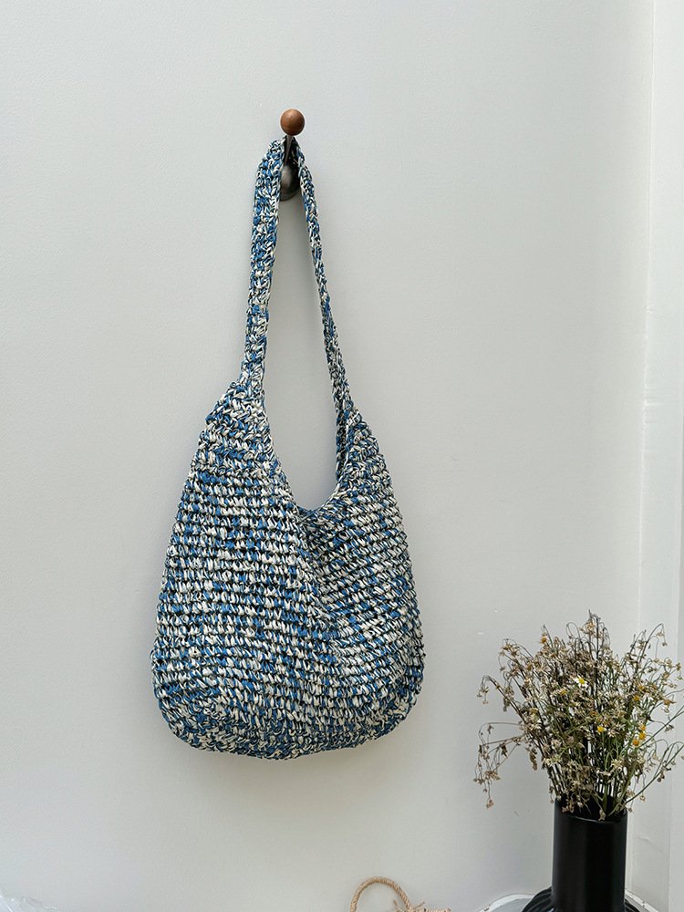 new straw bag, crossbody, seaside woven shoulder bag, handmade bag, woven bag, large capacity beach cabbage basket new straw bag, crossbody, seaside woven shoulder bag, handmade bag, woven bag, large capacity beach cabbage basket