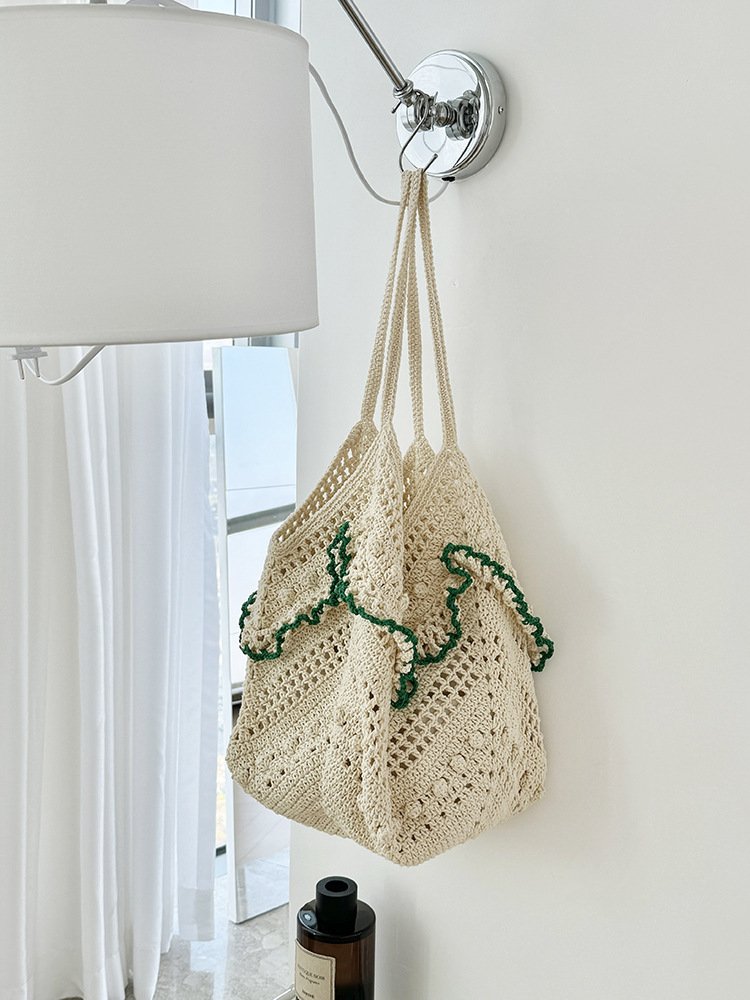 niche design, large capacity women's bag, antique style cut out bag, seaside holiday bag, women's cut out shoulder woven bag niche design, large capacity women's bag, antique style cut out bag, seaside holiday bag, women's cut out shoulder woven bag